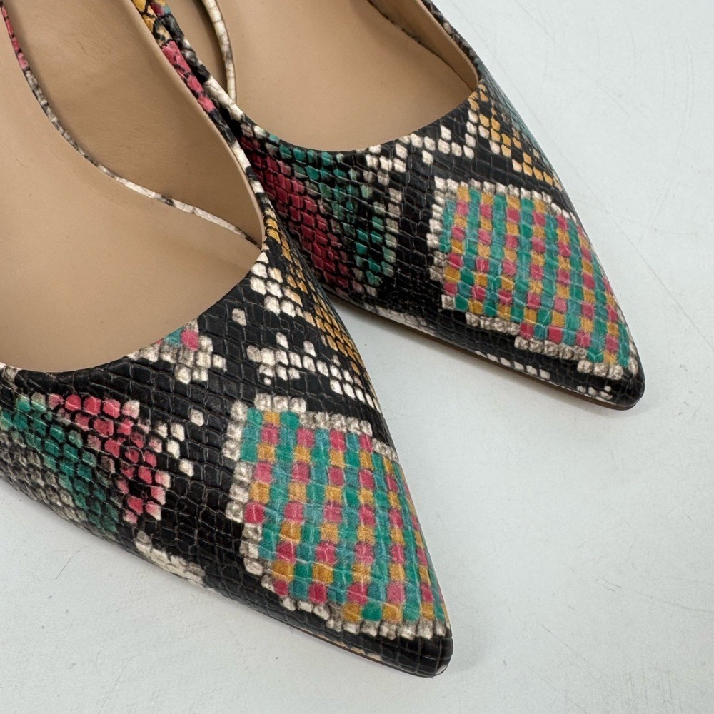 Franco Sarto Tudor Multicolor Snakeskin Pointed-Toe Heels Size 8.5 New - Picture 2 of 6